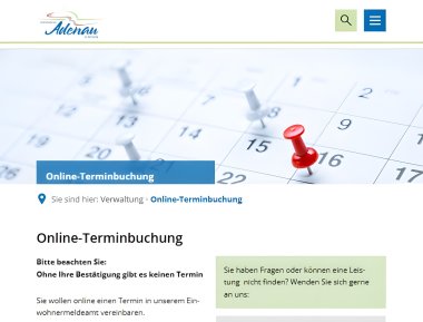 Ansicht Kalender Online-Terminbuchung